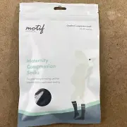 Motif Medical Women's Medium Black 20-30 mmHg Maternity Compression Socks NWT