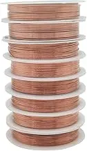 INSPIRELLE 8 Packs Copper Wire Mixed Sizes Craft Jewelry Beading Wire for Beginner Practice (Copper, 32-18 Gaguge)