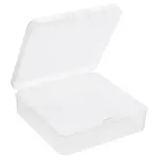 6pcs Clear Storage Container with Hinged Lid 95x28mm Plastic Square Craft Box