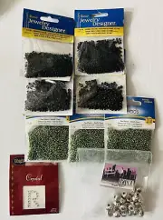 Darice Jewelry Designer Assorted Seed Glass Beads and Other Lot of 9 items