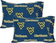 College Covers West Virginia Mountaineers Pillowcase Pair Solid Includes 2 Standard Pillowcases
