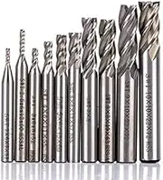 10pcs 4 Flute End Mill Drill Bit Cutter End HSS-Al Carbide End Mill CNC Bits CNC End Milling Tools 2-10mm