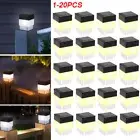 1-20x Solar Post Light 2x2" Waterproof LED Outdoor Garden Street Fence Cap Lamp