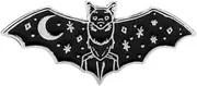 [Pinstant] Celestial Bat Starry Night Sky Stars Moon Witch Goth Halloween Vampire 1.25" Enamel Pin Badge, 1.25 Inches, Enamel, enamel