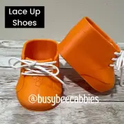 ORANGE LACE UP Saddle Replacement Shoes For 16” Cabbage Patch Kids Doll Shoe