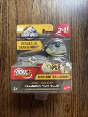 Jurassic World VELOCIRAPTOR BLUE Fierce Changers Hidden Hatchers Toy Mattel NEW
