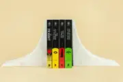 Marble White Stone Terrazzo Bookends Handcrafted Books Stand Shelf for Home Book