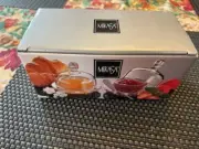 NEW 2 Mikasa Salinas round Covered Butter Jam Marmalade Dish serving 4pc Set NIB