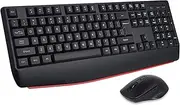 Wireless Keyboard and Mouse Combo with Wrist Rest and 3 Level DPI Wireless Mouse, 2.4G Full-Size Ergonomic Computer Keyboard. Support for Windows, Mac Desktops, Laptops, PC,PS.