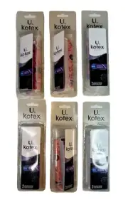 (6X) 2-packs U by Kotex Security Tampons Regular Unscented 12 Tampons TOTAL