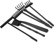 UPKOCH 6pcs Sand Rake Set Mini Zen Rake Tools Zen Rake Mini Small Kit Zen Sand Table Sandbox Zen Rake Tools Mini Rake Tools Sand Zen Lawn Desk Mini Rake Plastic Black