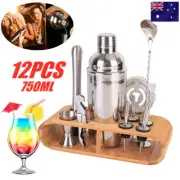12x Cocktail Shaker Maker Mixer Martini Spirits Bar Strainer Bartender Kit 750ML