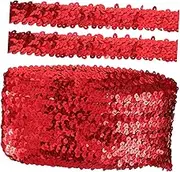 Operitacx Sewing Sequin Trim Elastic Decorative Fringe for DIY Crafts Multi Function Costume Decoration for Clothing Dress Curtains and