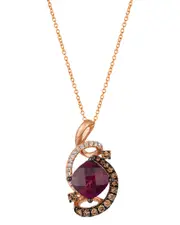 Le Vian 14K Rose Gold 2.14 ct. tw. Diamond & Rhodolite Vivids Pendant