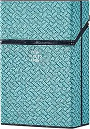 NATFORTREE Woven Pattern Cigarette Case for King Size 85mm, Holds 20 Cigarettes (Grayish Blue)
