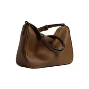 Nevenka Womens Shoulder Bag Soft Leather with Adjustable Shoulder Strap-Brown