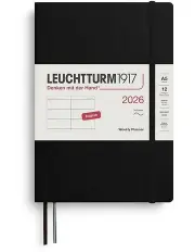 [LEUCHTTURM1917] Weekly Planner Medium A5 2026 Softcover in Black