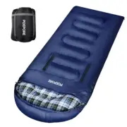 POEPORE Flannel Sleeping Bag Lightweight Warm Weather 3-4 Seasons for Adults XL