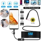LED Endoscope Camera Borescope Snake Inspection Camera For Android Waterproof 5M
