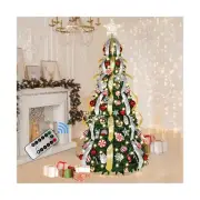 6ft Pre lit Pop Up Christmas Tree, Pre-Decorated Christmas Tree with Lights a...