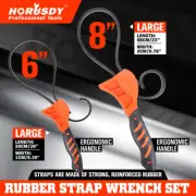 2Pc Adjustable Strap Wrench Rubber Belt Spanner Multi-Purpose Jar Opener Filter