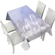 Beautiful Running White Horses the Snow Horses Tablecloth