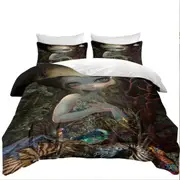 Underwater Art Girl and Her Soft Shell Creatures Quilt Cover