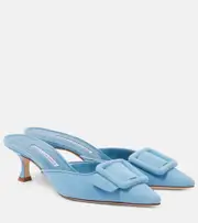[Manolo Blahnik] Manolo Blahnik Maysale suede mules AU 7 blue