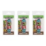 3x Minecraft Boom! Kids/Childrens Videogame Themed Novelty Rubber Keyring Set