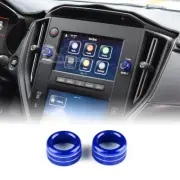 For Subaru WRX Crosstrek 2023-UP Center Console Audio Konb Cover Aluminum Blue