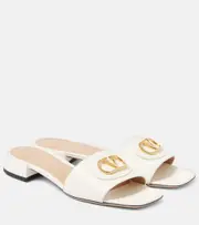 [Valentino Garavani] Valentino Garavani VLogo Signature leather slides AU 7 white