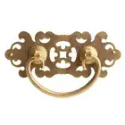 Flower Engraving Brass Drawer Cabinet Pull Knob Retro Door Handle Hardware