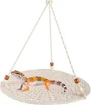 Bearded Dragon Lizard Hammock,Reptile Swing,Reptile Hammock for Bearded Dragon Lizard Snake Gecko Chameleon Parrot Hamster Small Pets,Tank Accessories Climbing Toy(White)