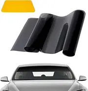 Rislobx Car Sun Visor Strip Tint Film, Vehicle Windshield Window Tint Film, Auto Tint Protector Film Universal Front Windshield Solar Sticker Protection Film for Sunshade (Black)