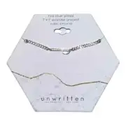 Unwritten Cubic Zirconia Initial Link Bracelet Silver Plated "J" NWT