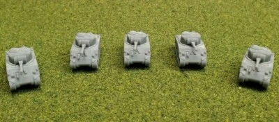 WW2 1/200 Scale Sherman M4A3 Medium Tank Platoon 3D Printed Unpainted 5 Tanks