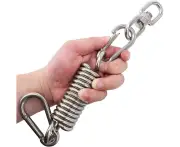 Heavy Bag Hanger Set, Stainless Steel Swivel Chain with Carabiners and Spring for Punching Bag, Gym Swing, Trapeze, Hammock, 800lbs Capacity