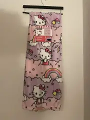 New Hello Kitty Stormy Rainbows 50 x 70 Plush Throw Blanket Burlington Tag