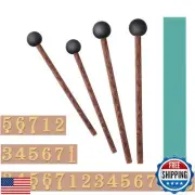 Steel Tongue Drum Mallets and Note Sticker, Set of 4 Mallets and 2 Note Stick