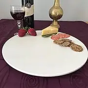 CRL Direct Lazy Susan 60cm - White Stone Turntable - Rotating Serving Platter - Elegant Home Decor (Jasmine)