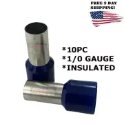 10 Pc. 1/0 Gauge Wire Ferrule Connectors Wire Ferrules Terminals Insulated Blue