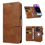 For iPhone 13 Pro Case Detachable Wallet Cover Compatible with Magsafe Brown