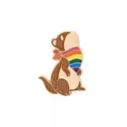 LGBTQIA CHIPMUNK WITH RAINBOW SCARF - ENAMEL PIN