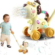 Bubble Blower,Dog Shaped Bubble Maker for Kids with Light | Push or Handheld, Portable Outdoor Playset for Easter Christmas Basket Stuffers Birthday