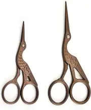 2PCS Vintage Stork Shape Sewing Scissors Stainless Steel Tailor Scissors Sharp S