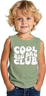 [SOFEON] Toddler Big Brother Tank Tops Baby Boy Cool Big Bro Club Sleeveless T-Shirt Promoted to Big Brother Summer Vest Tee