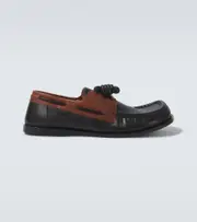 [Loewe] Loewe Campo leather boat shoes AU 11 black