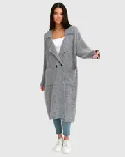 [Belle & Bloom] Born To Run Sustainable Sweater Coat - Grey