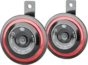 Hella DISC HORN KIT BOX BLACK & RED GRILLE 98MM 12V UNIV 012588341
