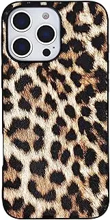 DMaos for iPhone 13 Mini Case for Women, Leopard Design Synthetic Leather Cover, Classic Fashion for iPhone13 Mini 2021 5.4 inch - Brown